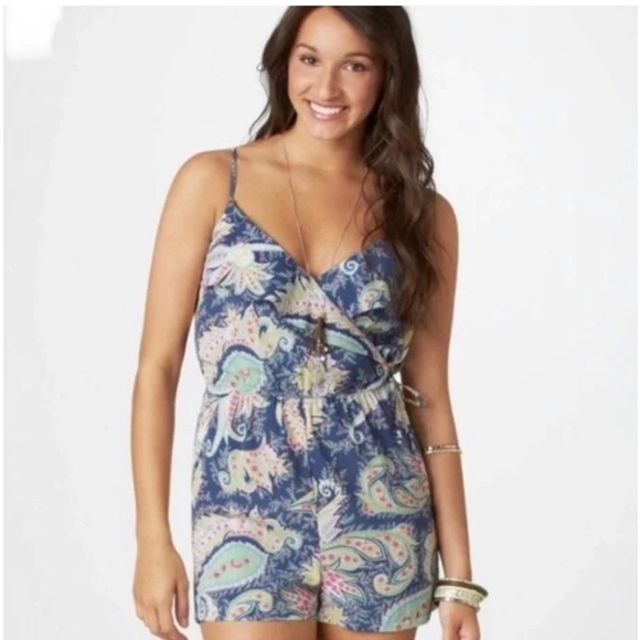 American eagle outfitters paisley romper size xs - Picture 1 of 4
